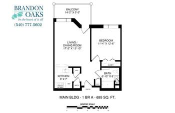 Floorplan of Brandon Oaks, Assisted Living, Nursing Home, Independent Living, CCRC, Roanoke, VA 14