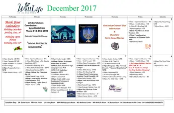 Activity Calendar of Blakeford, Assisted Living, Nursing Home, Independent Living, CCRC, Nashville, TN 4
