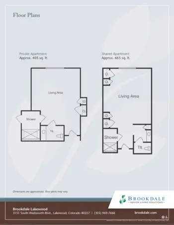 Floorplan of Brookdale Lakewood, Assisted Living, Lakewood, CO 1