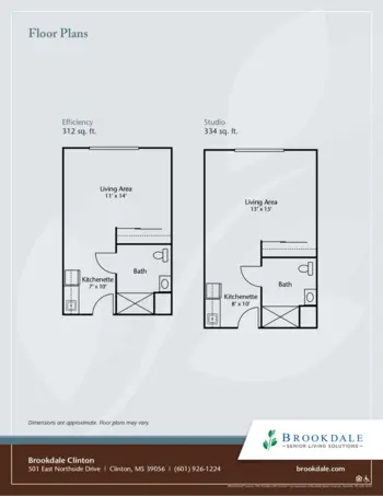 Floorplan of Brookdale Clinton, Assisted Living, Memory Care, Clinton, MS 1