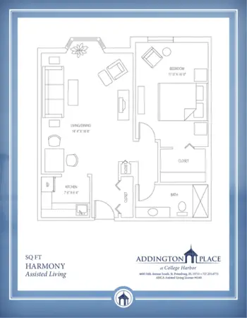 Floorplan of Addington Place at College Harbor, Assisted Living, Saint Petersburg, FL 2